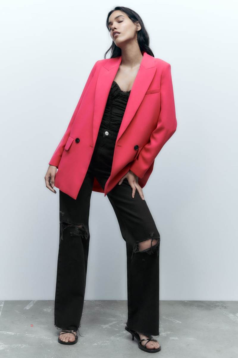 ZARA LONG LOOSE FIT Blazers Dam Rosa | NVPEM-3509