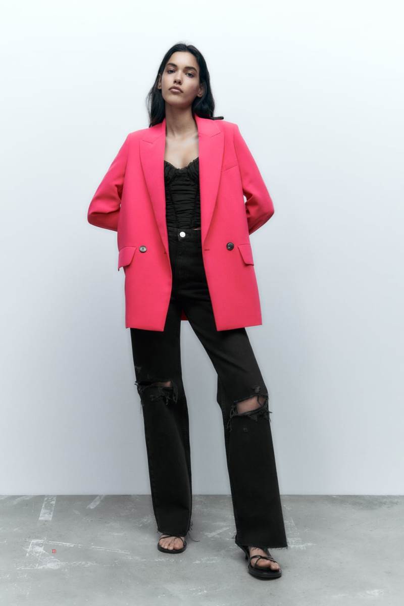 ZARA LONG LOOSE FIT Blazers Dam Rosa | NVPEM-3509