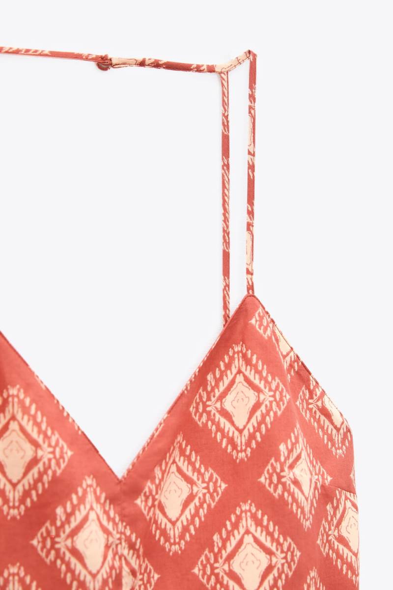 ZARA LONG PRINTED Jumpsuit Dam Röda Vita | TYWKC-5037