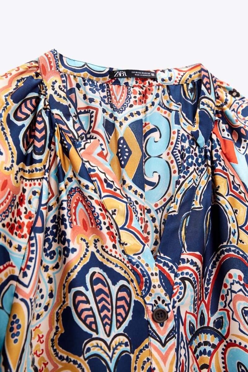 ZARA LONG PRINTED MAXI Klänning Dam Olika Färger Röda | HJUAV-6247