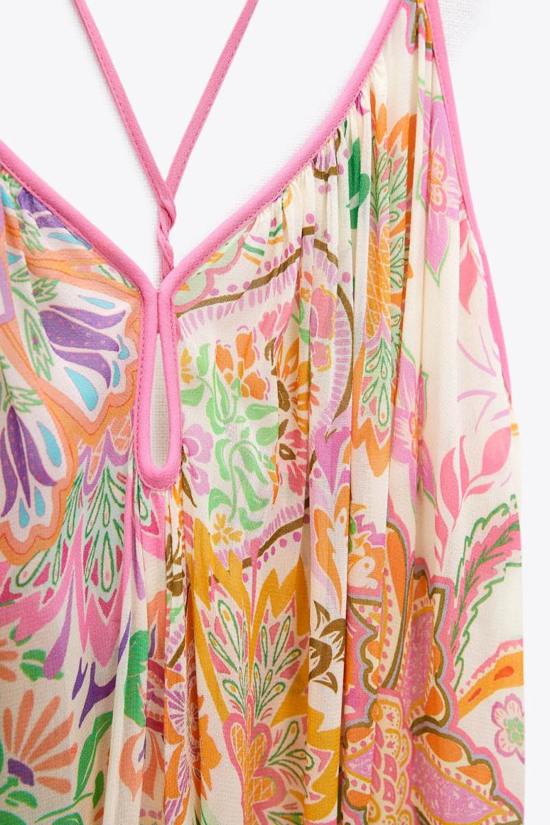 ZARA LONG PRINTED MAXI Klänning Dam Olika Färger Röda | RJTKC-9716