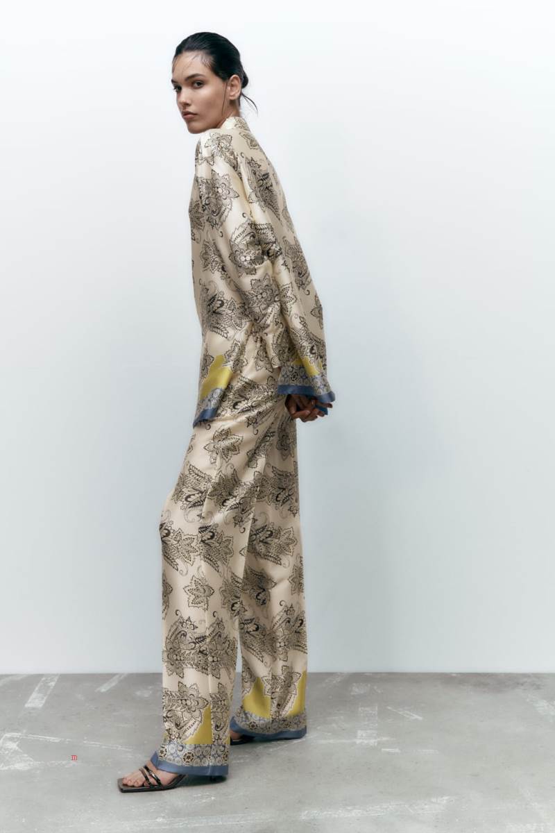 ZARA LONG PRINTED OVERSIZE Blusar Dam Olika Färger Röda | QTAJC-6082