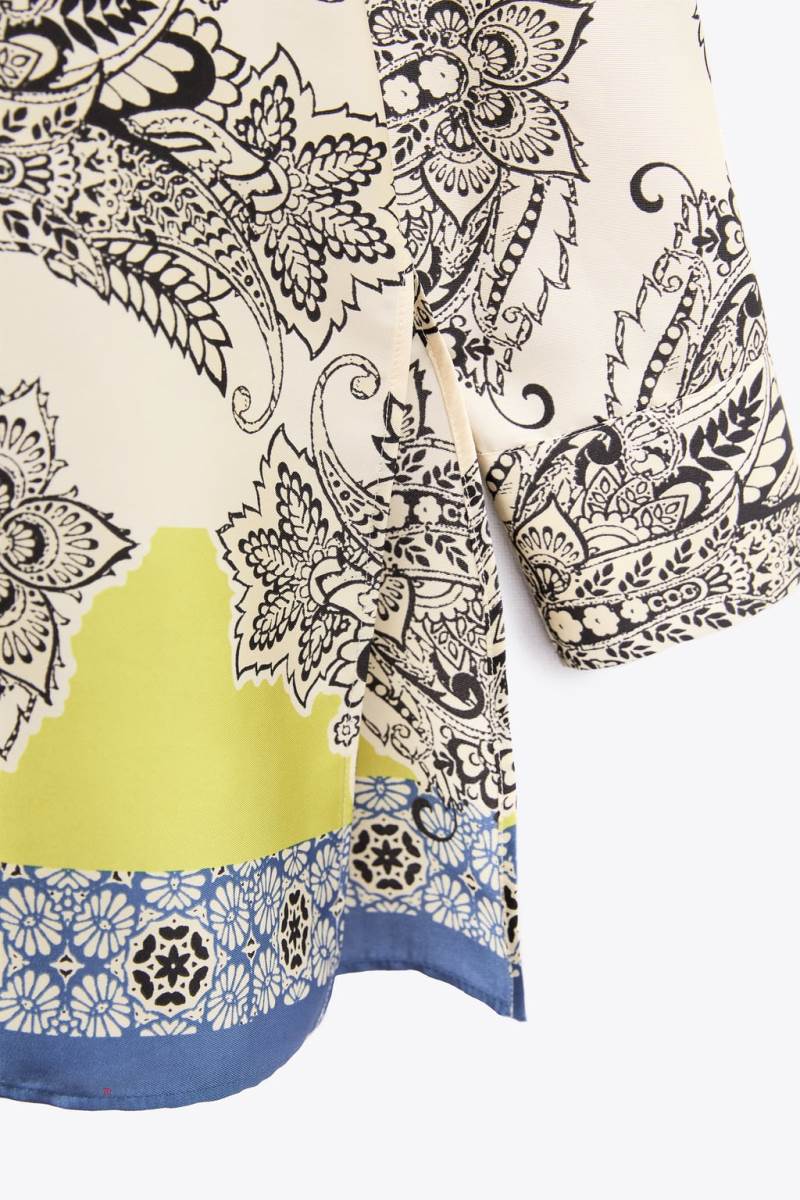 ZARA LONG PRINTED OVERSIZE Blusar Dam Olika Färger Röda | QTAJC-6082