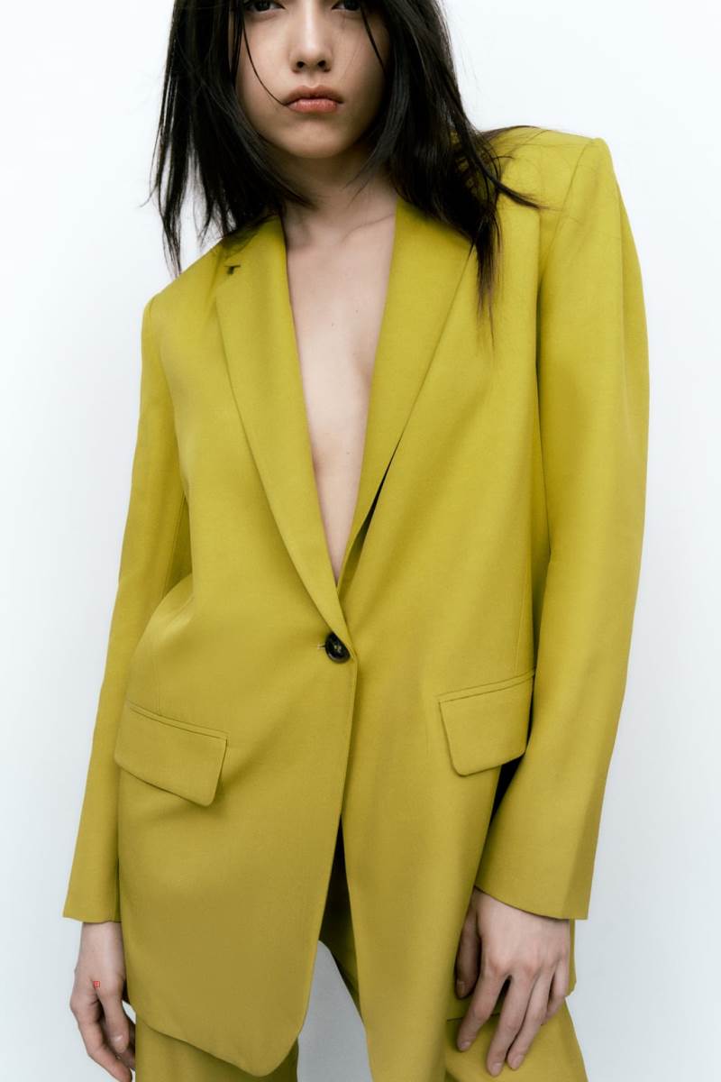 ZARA LONG SATIN Blazers Dam Gröna | BUHIT-8659