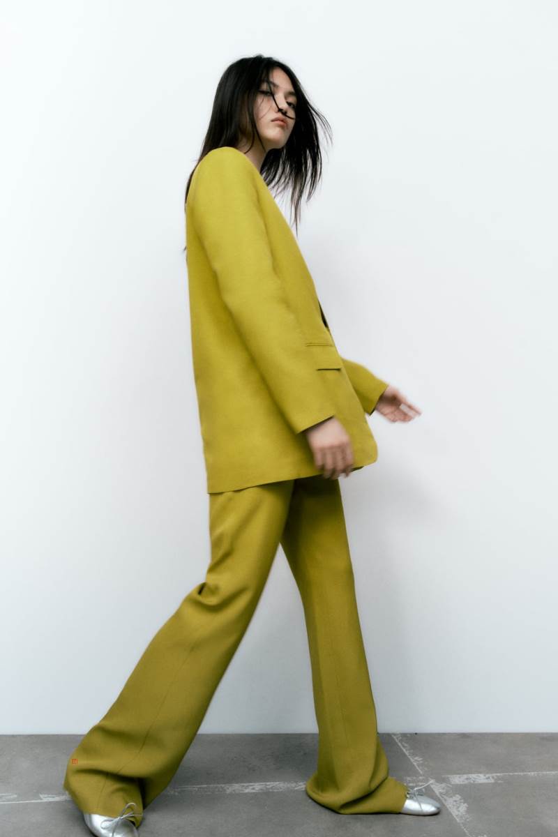 ZARA LONG SATIN Blazers Dam Gröna | BUHIT-8659
