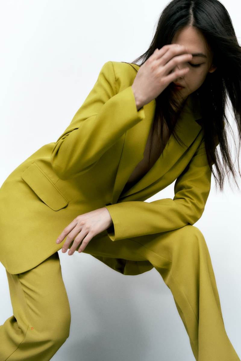 ZARA LONG SATIN Blazers Dam Gröna | BUHIT-8659