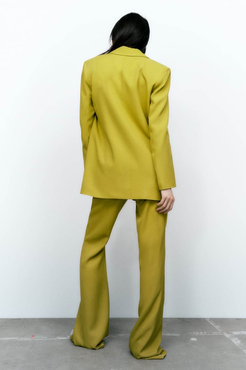 ZARA LONG SATIN Blazers Dam Gröna | BUHIT-8659