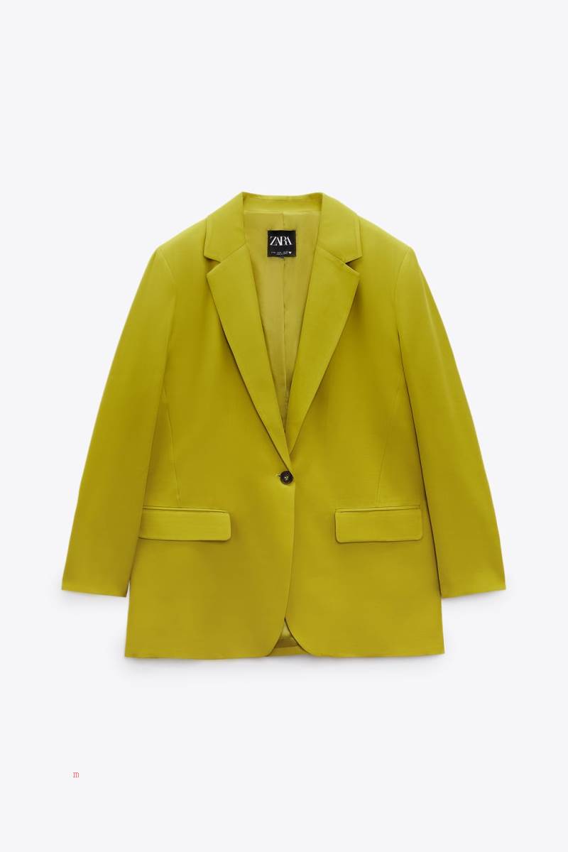 ZARA LONG SATIN Blazers Dam Gröna | BUHIT-8659