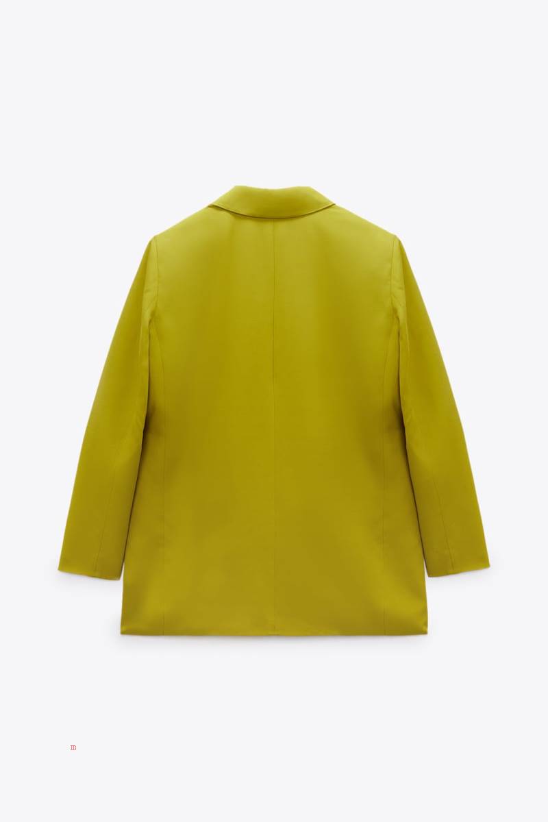 ZARA LONG SATIN Blazers Dam Gröna | BUHIT-8659