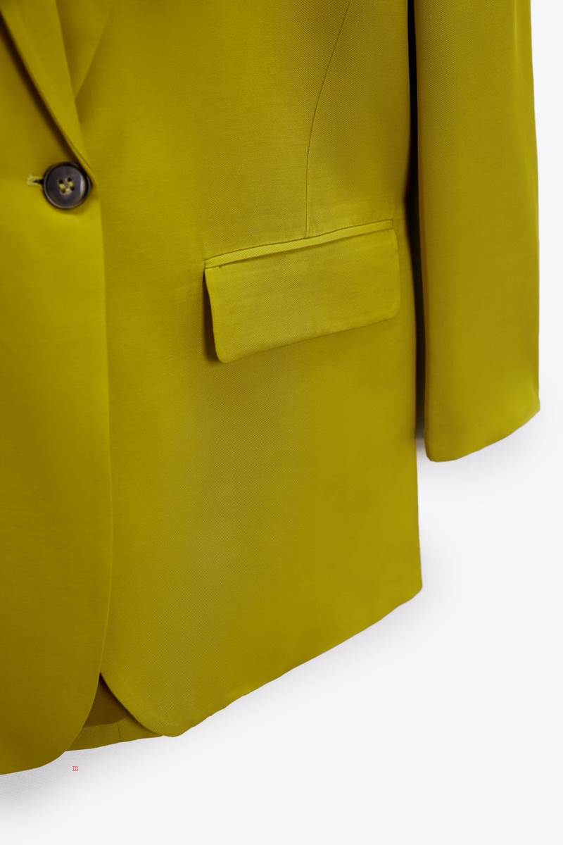 ZARA LONG SATIN Blazers Dam Gröna | BUHIT-8659