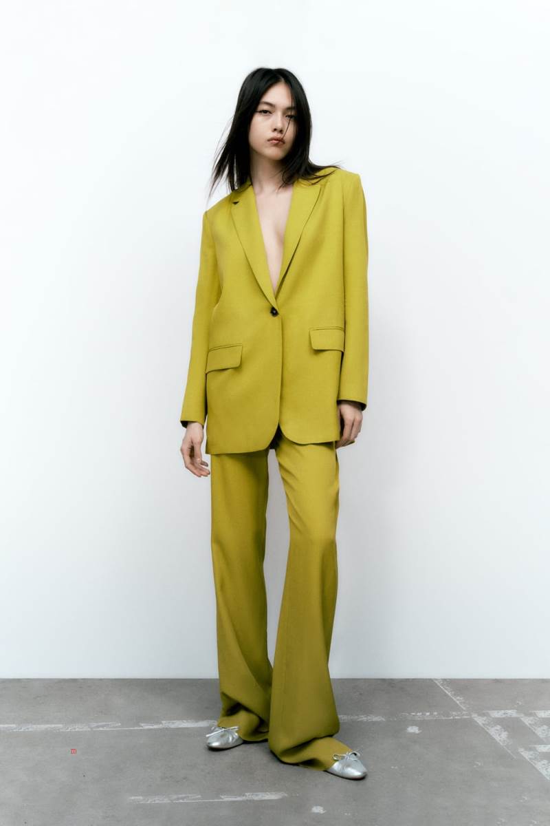 ZARA LONG SATIN Blazers Dam Gröna | BUHIT-8659