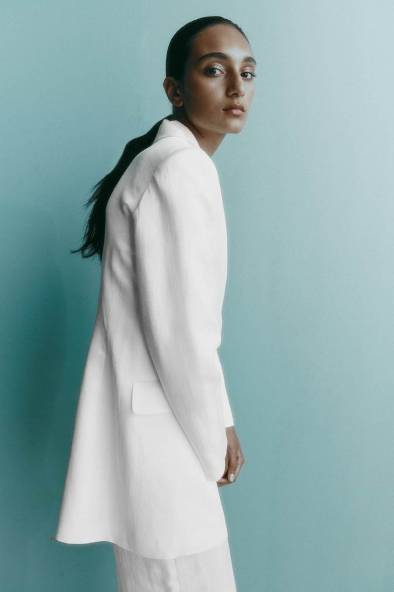 ZARA LONG SATIN Blazers Dam Vita | HMKSA-6508