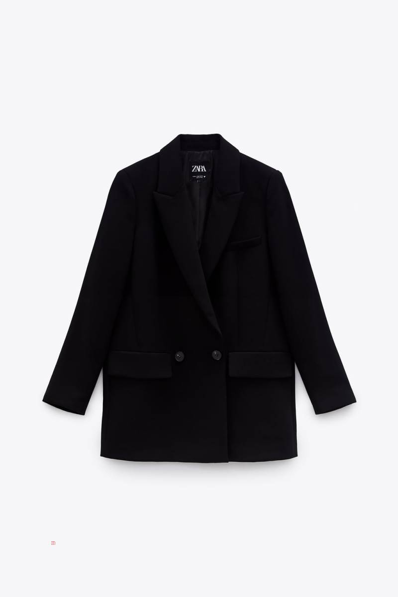 ZARA LOOSE-FITTING Blazers Dam Svarta | NFDGW-7985