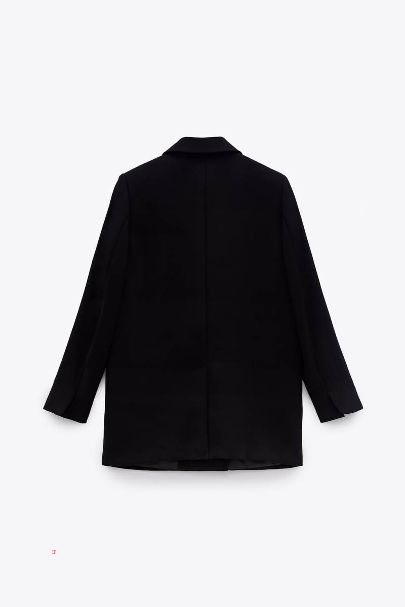 ZARA LOOSE-FITTING Blazers Dam Svarta | NFDGW-7985