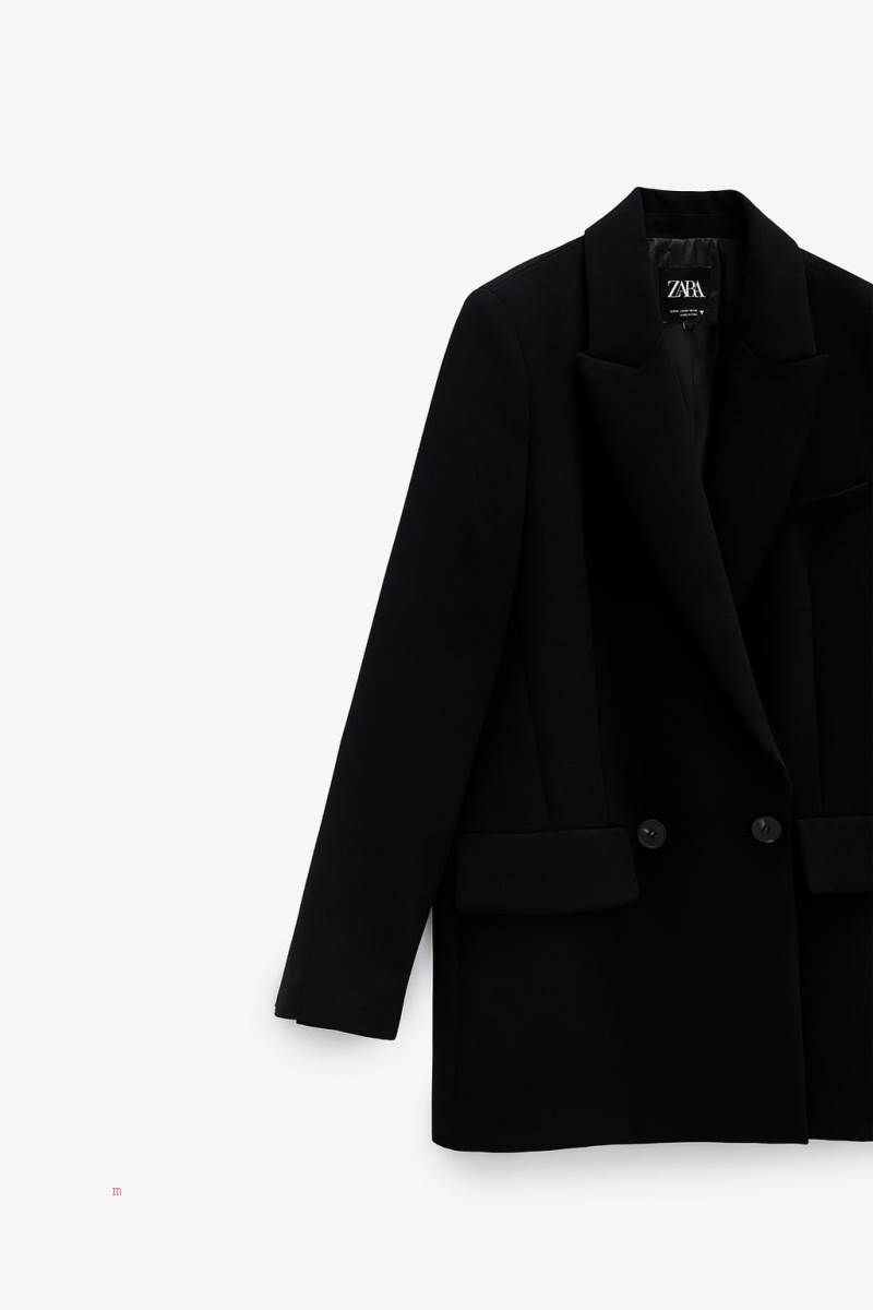 ZARA LOOSE-FITTING Blazers Dam Svarta | NFDGW-7985