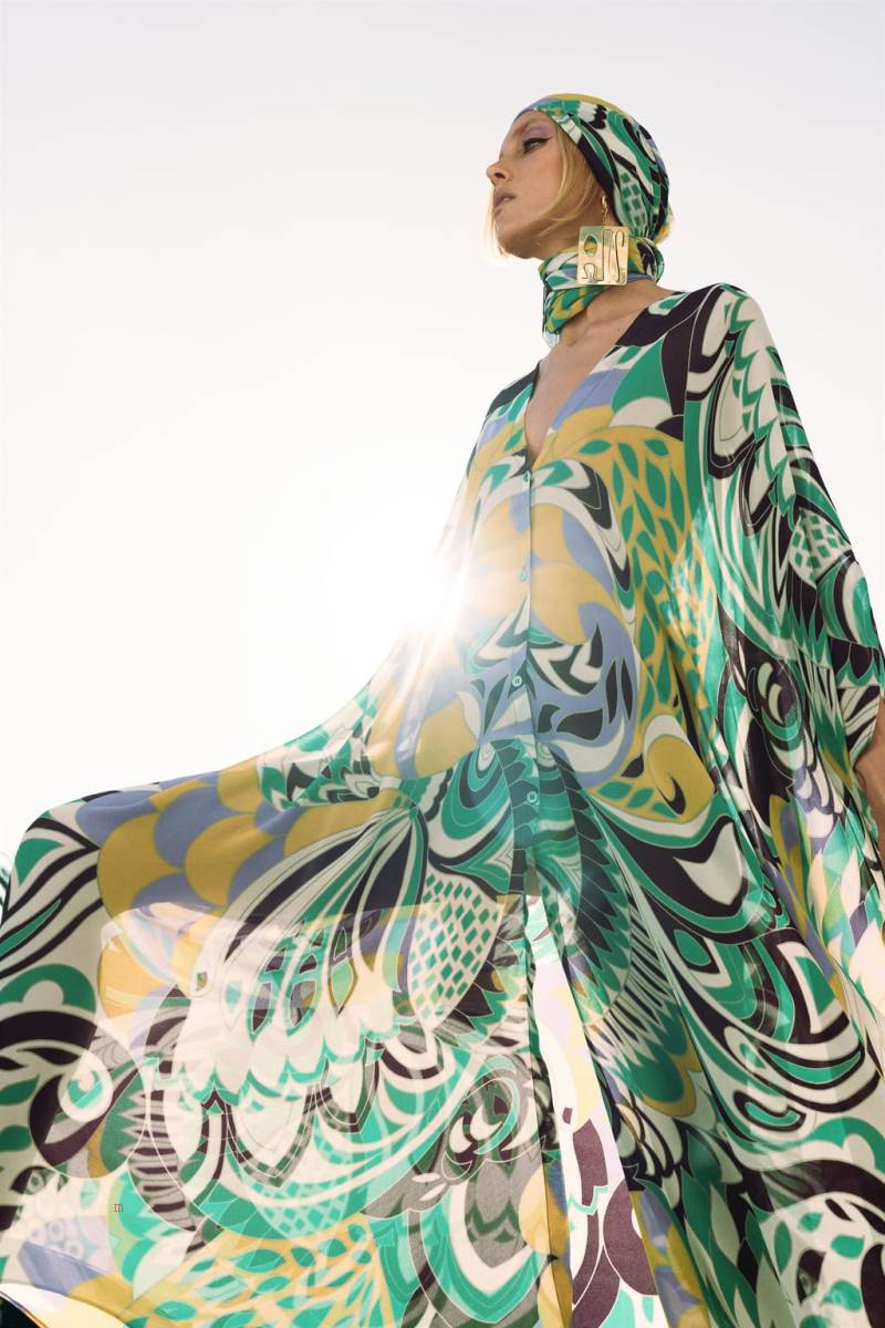 ZARA LOOSE-FITTING PRINTED KAFTAN Klänning Dam Olika Färger Röda | KFIDT-9712