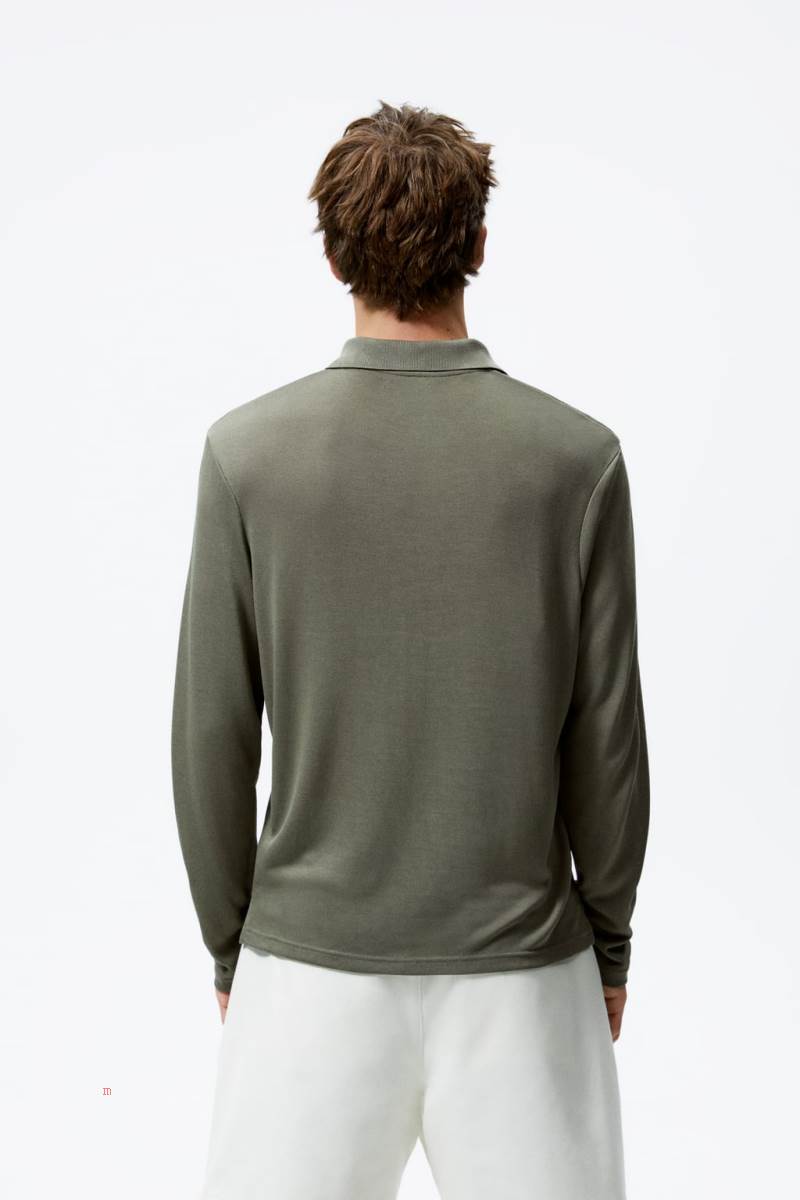 ZARA LYOCELL Piketröja Herr Ljuskhaki | PUCJO-7215
