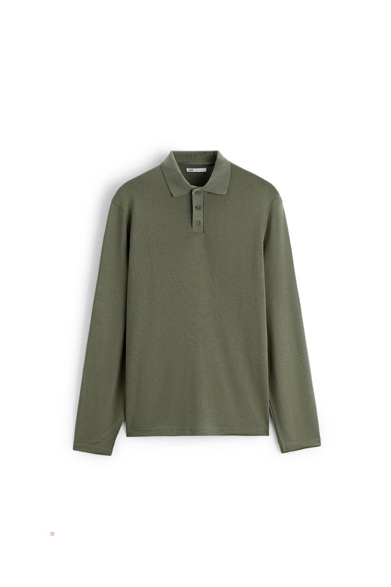 ZARA LYOCELL Piketröja Herr Ljuskhaki | PUCJO-7215