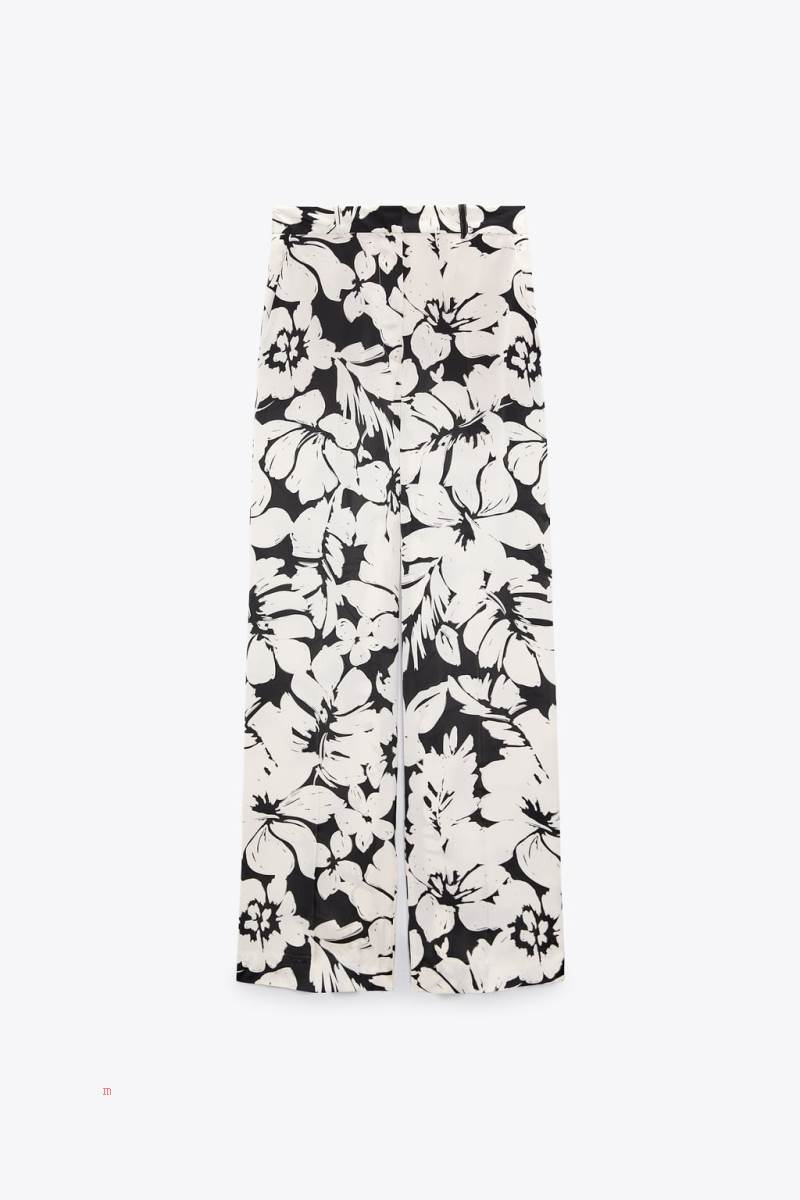 ZARA MASCULINE WITH A TROPICAL PRINT Byxor Dam Svarta | UFEYR-3409