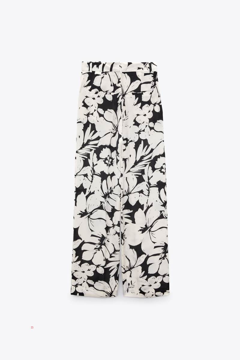 ZARA MASCULINE WITH A TROPICAL PRINT Byxor Dam Svarta | UFEYR-3409