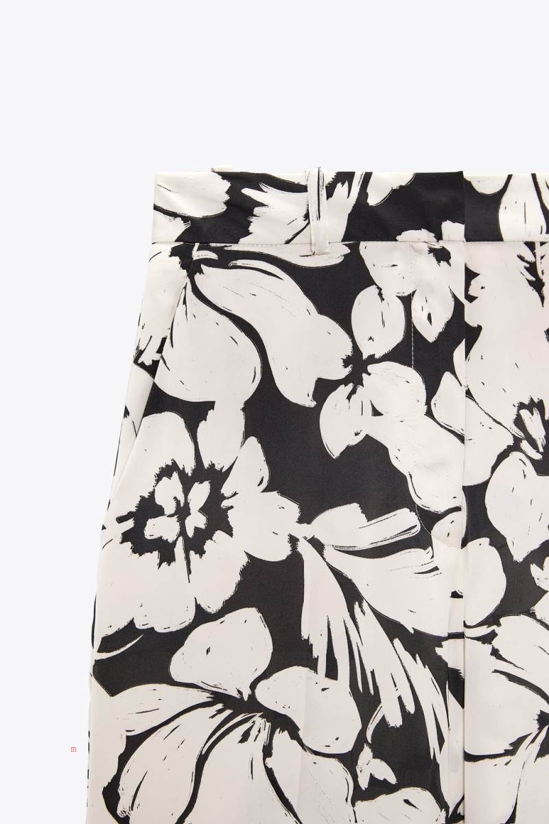 ZARA MASCULINE WITH A TROPICAL PRINT Byxor Dam Svarta | UFEYR-3409