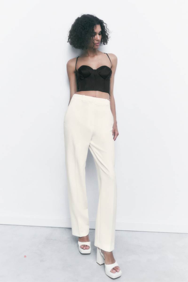 ZARA MATCHING CORSETRY-INSPIRED TOP Crop Top Dam Svarta | BJOQP-9304