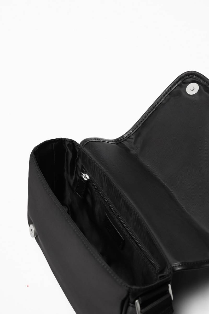 ZARA MATCHING NYLON Crossbody Väska Herr Svarta | TWRQM-4170