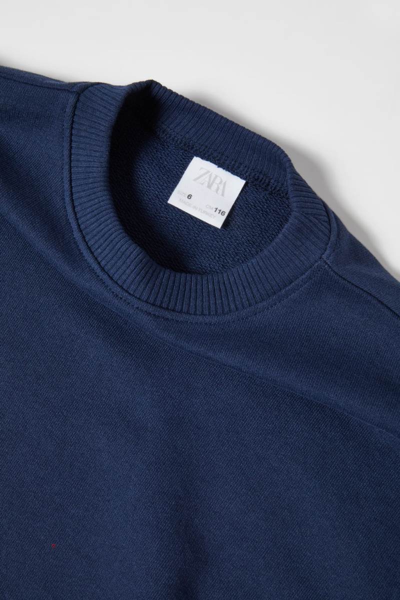 ZARA MATCHING STRIPED Sweatshirt Tjej Marinblå Blå | XGIEW-0459