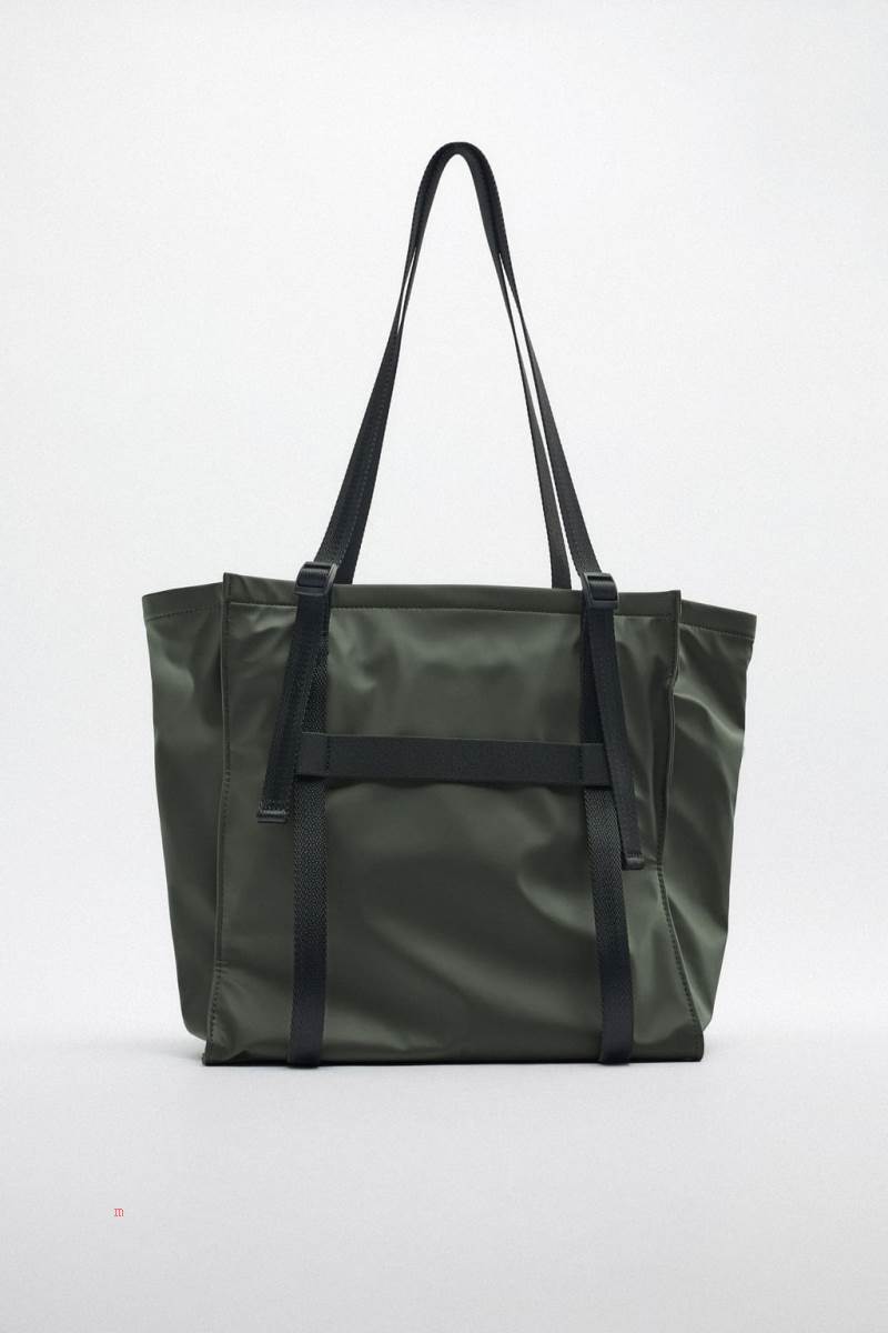 ZARA MATTE-EFFECT Toteväska Dam Khaki Gröna | KWBXN-9746