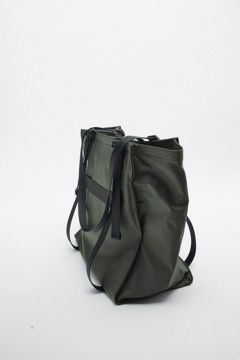 ZARA MATTE-EFFECT Toteväska Dam Khaki Gröna | KWBXN-9746