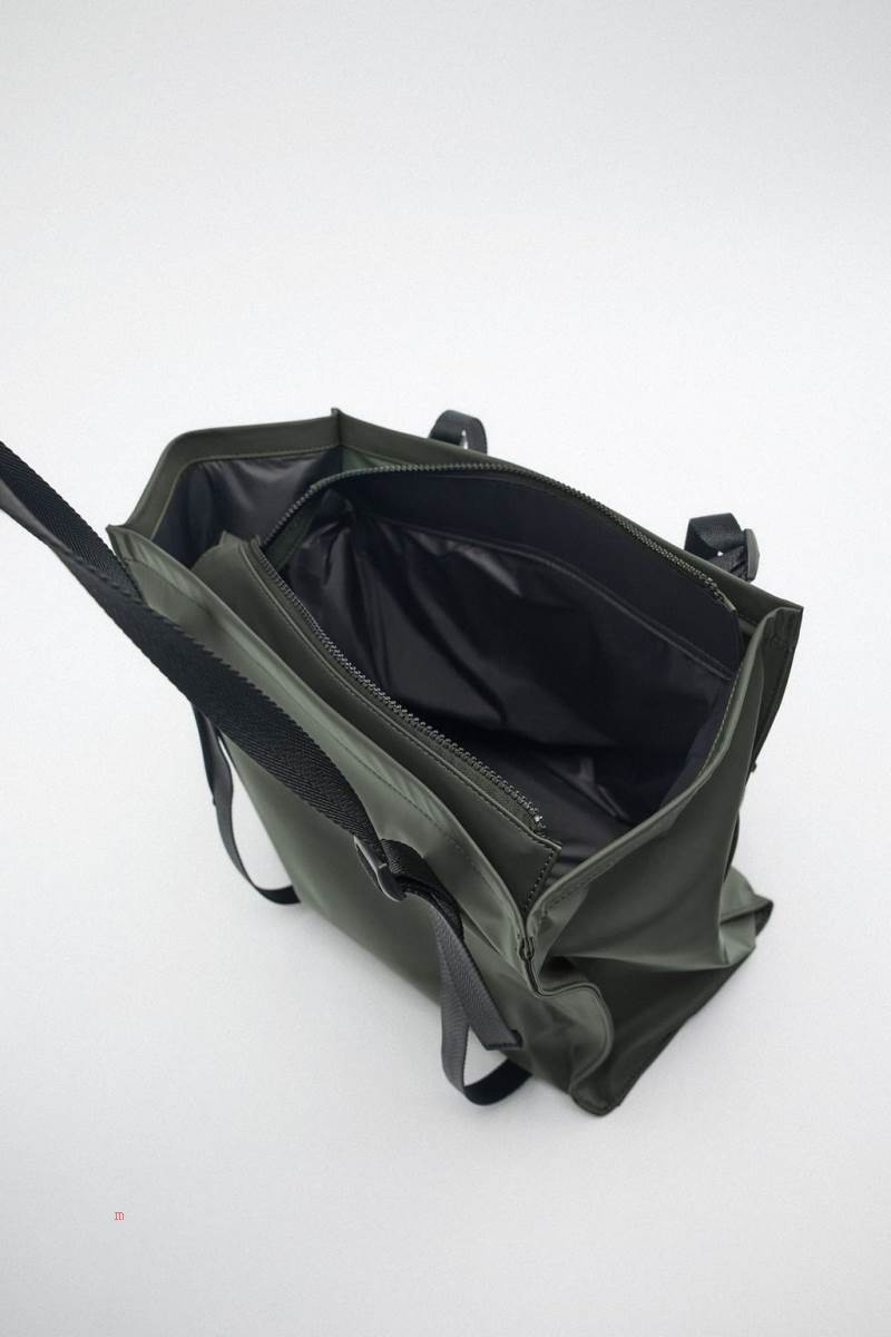 ZARA MATTE-EFFECT Toteväska Dam Khaki Gröna | KWBXN-9746