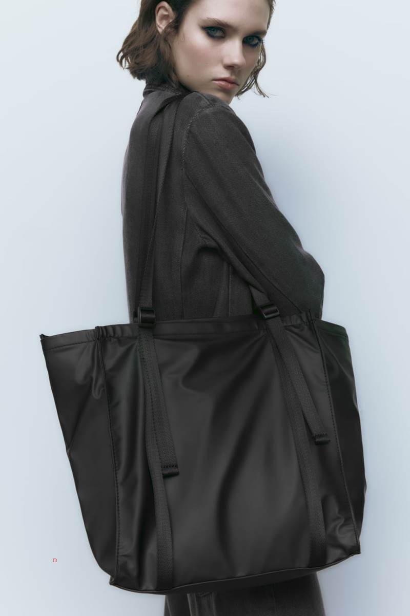 ZARA MATTE-EFFECT Toteväska Dam Svarta | OGAFE-9418