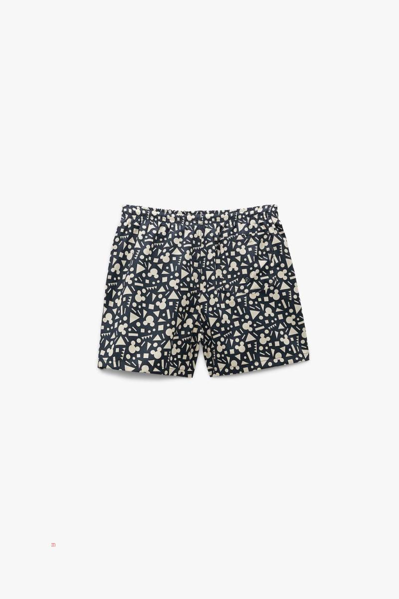 ZARA MICKEY MOUSE © DISNEY PRINT SWIMMING TRUNKS Badkläder Herr Svarta | AMWHN-5398