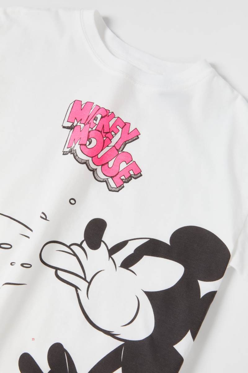ZARA MICKEY MOUSE © DISNEY T-shirt Tjej Vita | GWRDS-6807