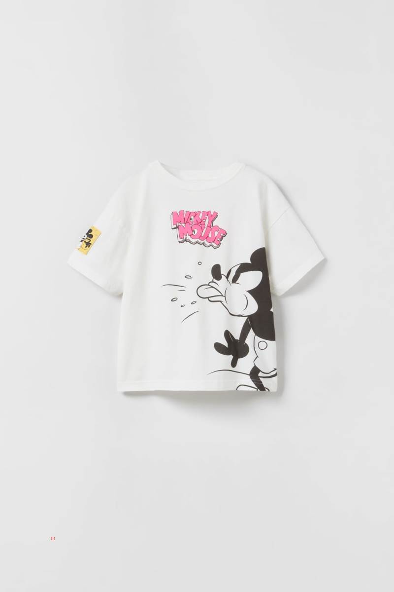 ZARA MICKEY MOUSE © DISNEY T-shirt Tjej Vita | GWRDS-6807