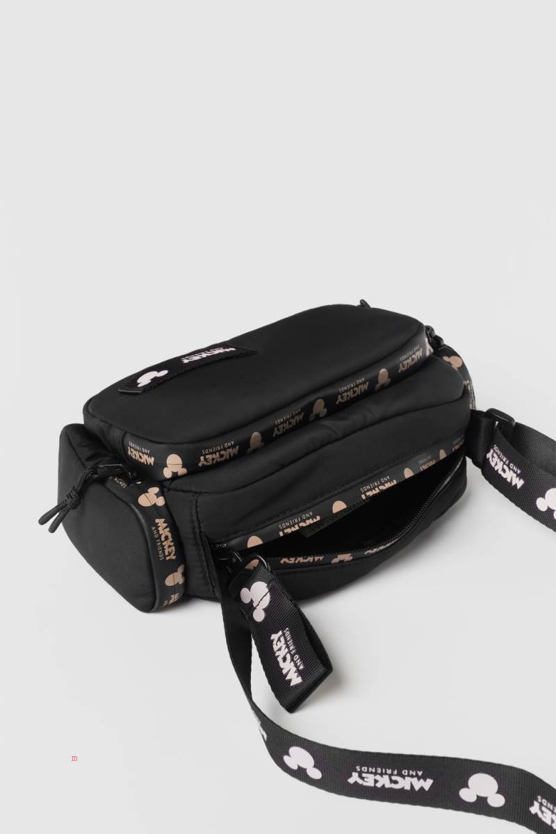 ZARA MICKEY MOUSE ® DISNEY Bältesväska Tjej Svarta | EOCQI-4571