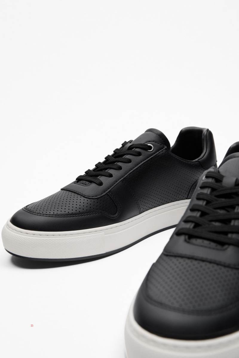 ZARA MICRO-PERFORATED PLIMSOLLS Träningsskor Herr Svarta | OWNKJ-8695