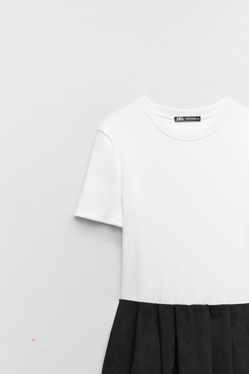 ZARA MIDI Klänning Dam Svarta Vita | MPVXI-4593