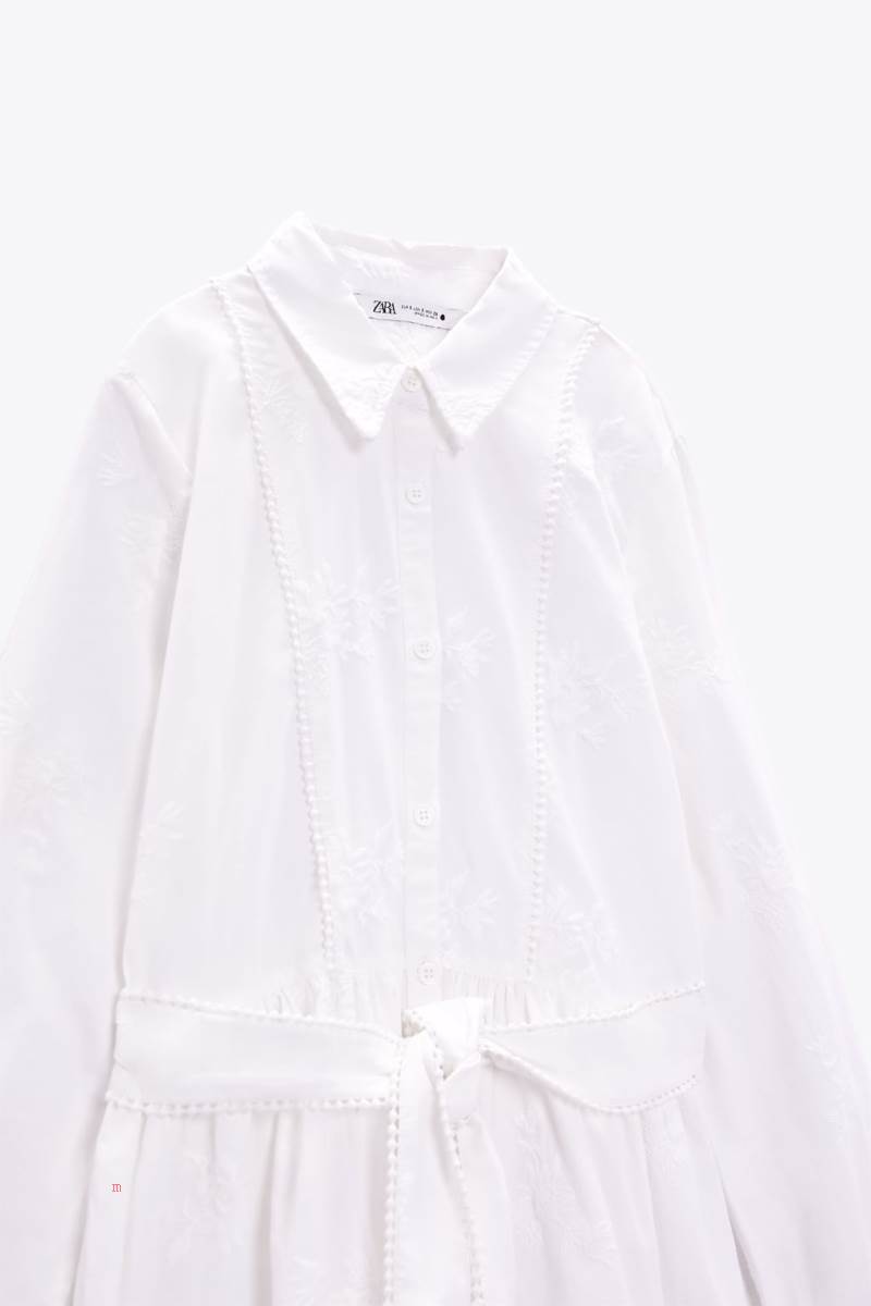 ZARA MIDI WITH EMBELLISHED DETAIL Klänning Dam Vita | LTIWG-6841