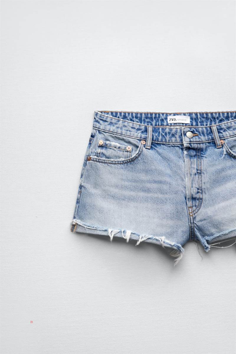 ZARA MID-RISE DENIM Shorts Dam Ljusblå | BVWCM-6582