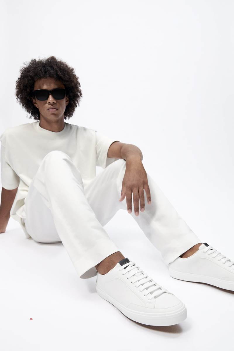 ZARA MINIMALIST CONTRAST Träningsskor Herr Vita | EFAUO-1340