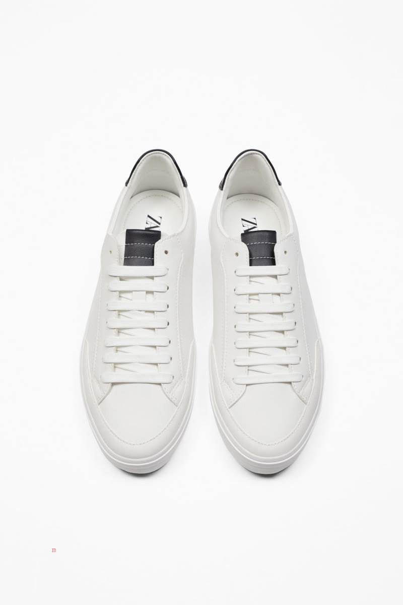 ZARA MINIMALIST CONTRAST Träningsskor Herr Vita | EFAUO-1340