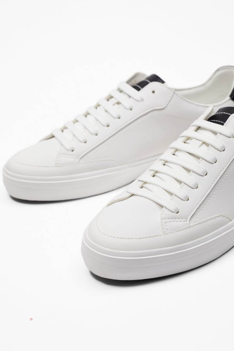 ZARA MINIMALIST CONTRAST Träningsskor Herr Vita | EFAUO-1340