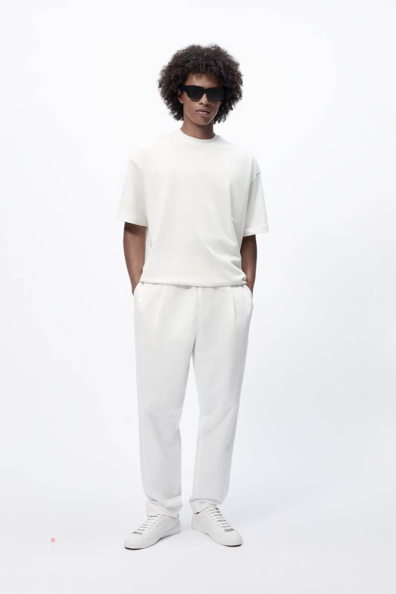 ZARA MINIMALIST CONTRAST Träningsskor Herr Vita | EFAUO-1340