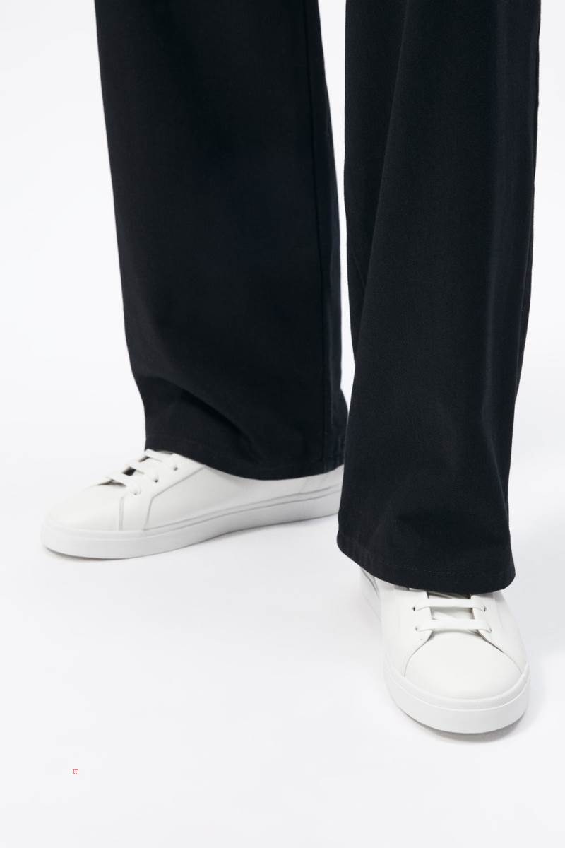 ZARA MINIMALIST LACE-UP Träningsskor Herr Vita | FQXKM-1724