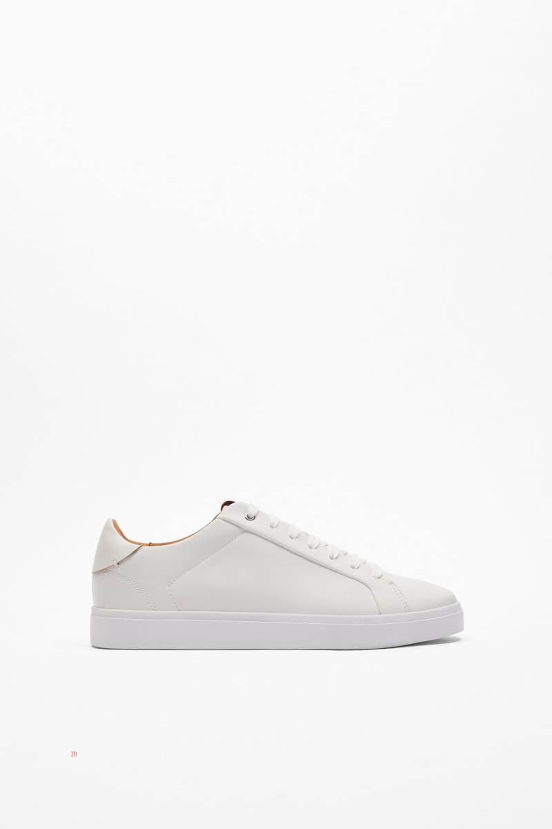 ZARA MINIMALIST LACE-UP Träningsskor Herr Vita | FQXKM-1724