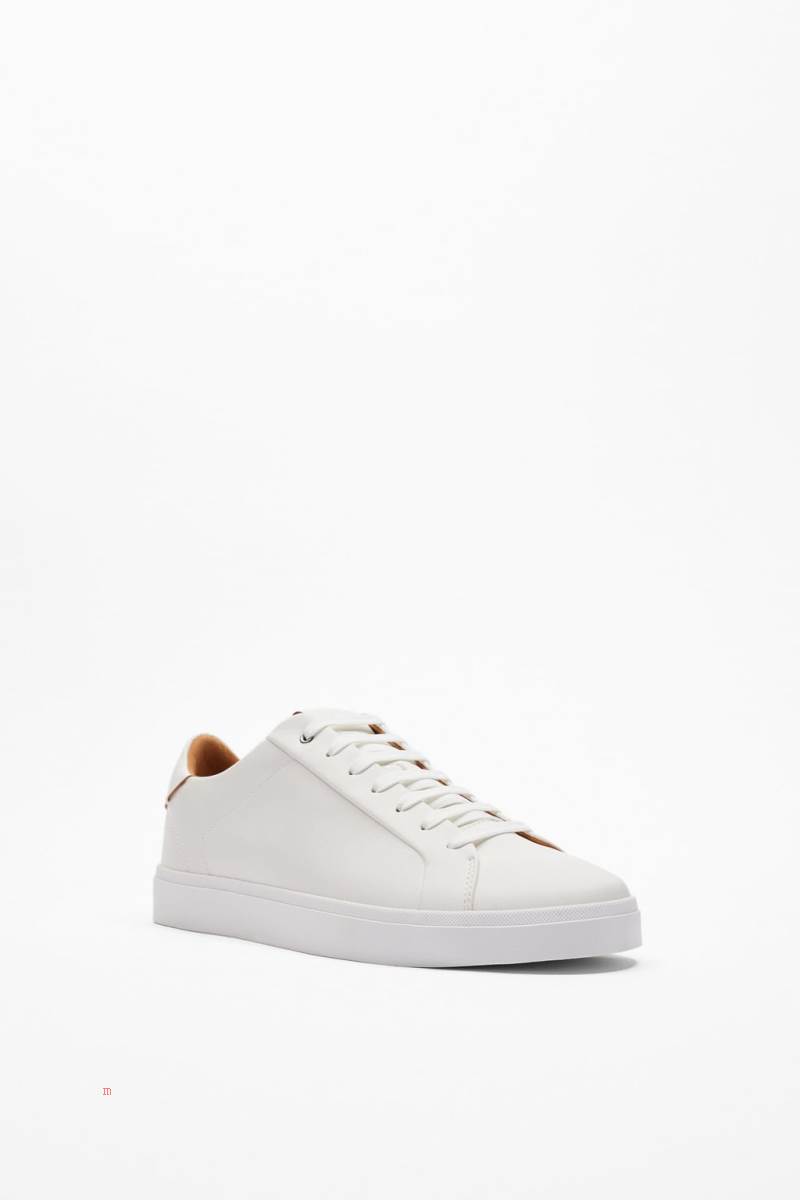 ZARA MINIMALIST LACE-UP Träningsskor Herr Vita | FQXKM-1724