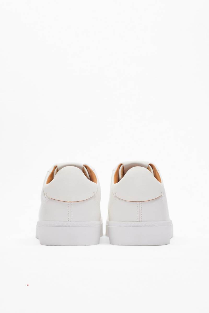 ZARA MINIMALIST LACE-UP Träningsskor Herr Vita | FQXKM-1724