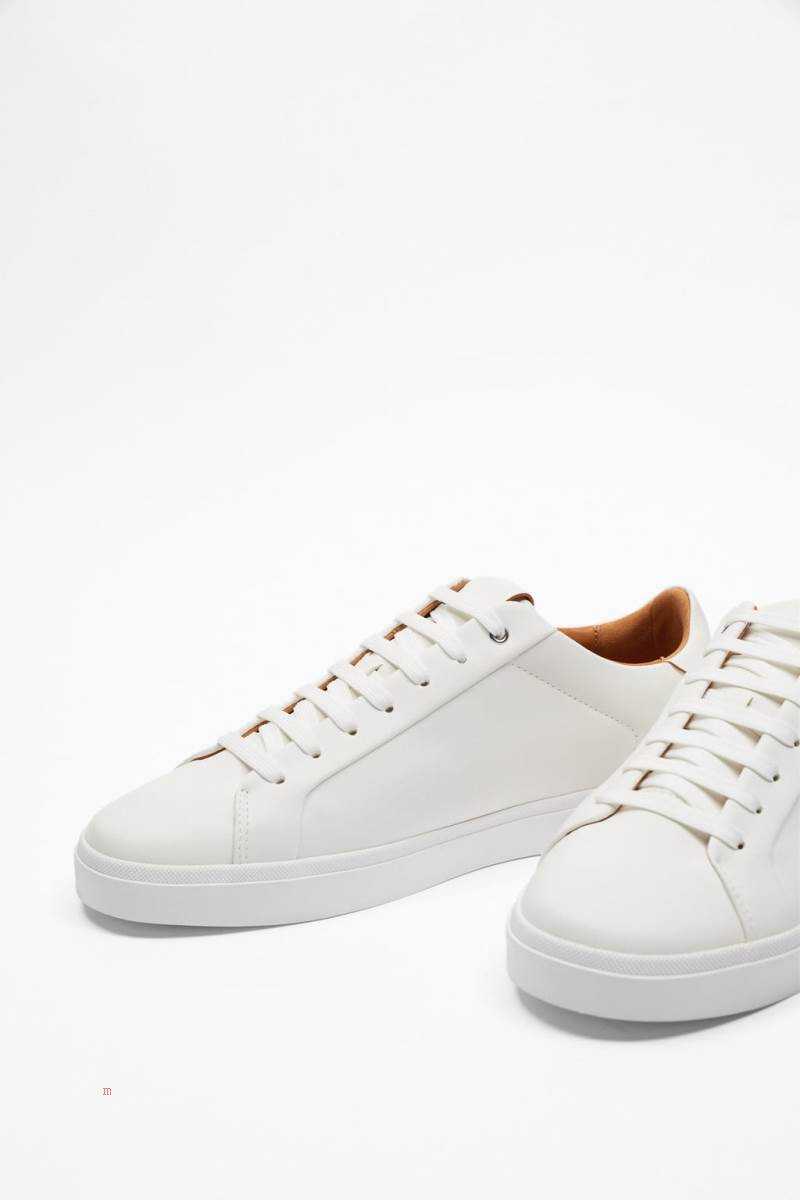 ZARA MINIMALIST LACE-UP Träningsskor Herr Vita | FQXKM-1724