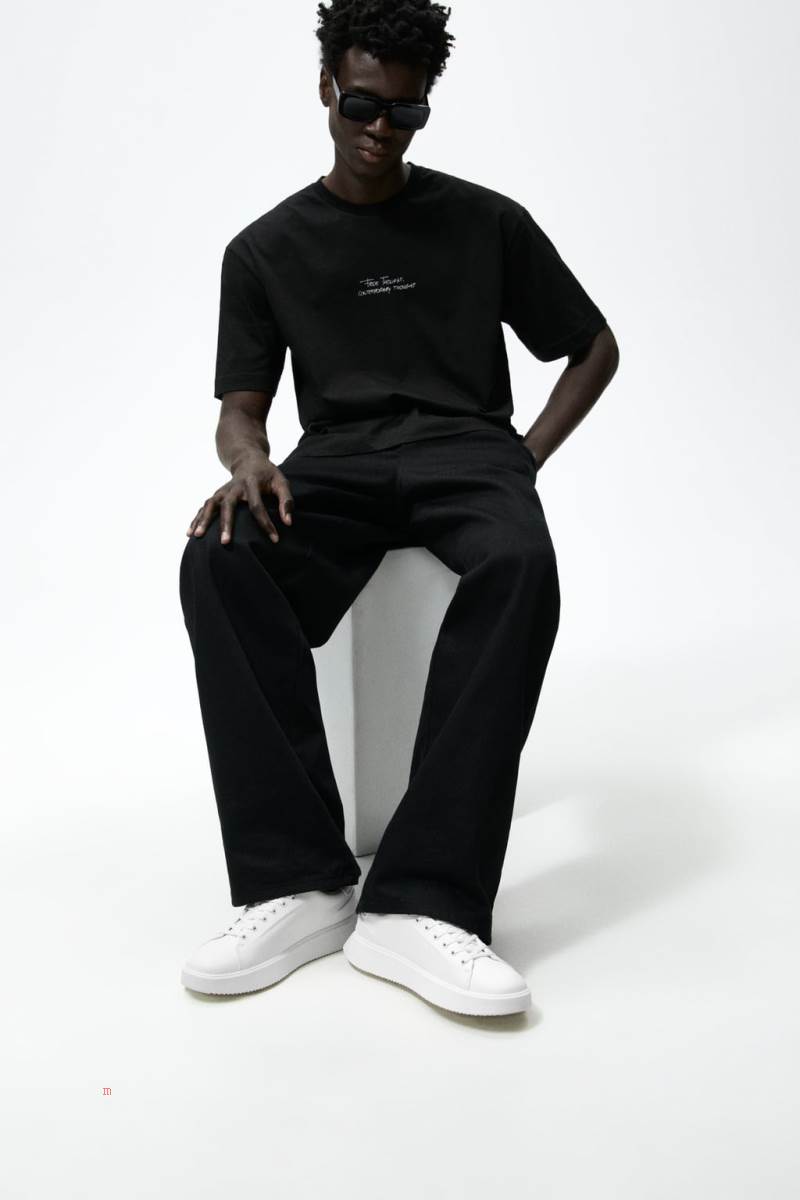 ZARA MINIMALIST Sneakers Herr Vita | BAYIH-8093